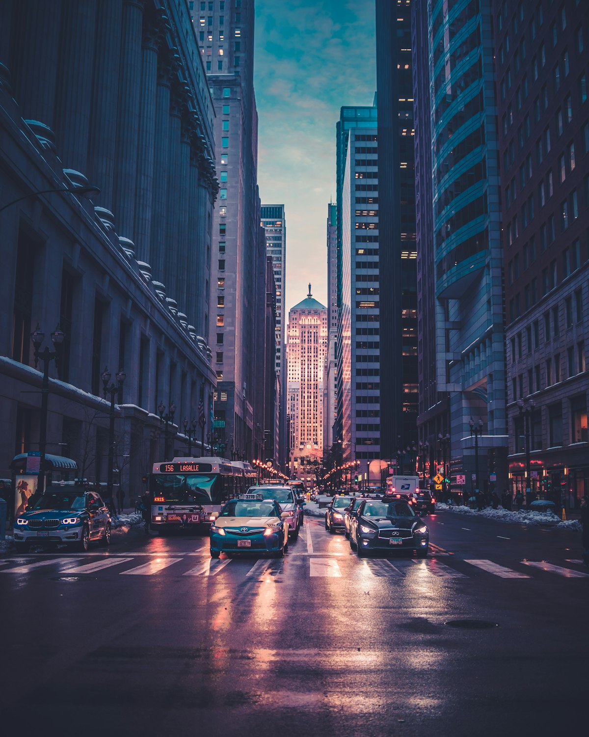 Urban streets and buildings illustrating mobility and access